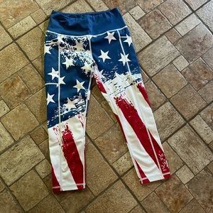American flag crop leggings